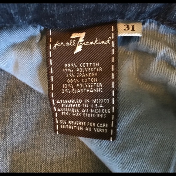 7 FOR ALL MANKIND DARK DENIM SIZE 31 x 30 - Picture 6 of 6